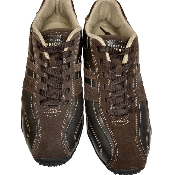 Perry Ellis America Mens Shoes Fashion Sneakers Franklin Leather Brown Sz 11.5 - Picture 5 of 8